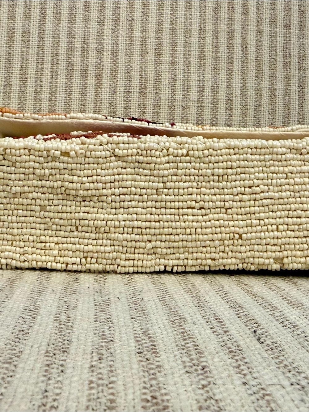 Sol and Mer Cream Beaded Shoulder Bag with Floral Leaf Embroidery #Fall #leaves - Picture 8 of 8